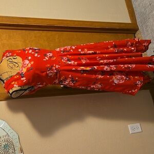 Just Class Red Floral Dress, Size L